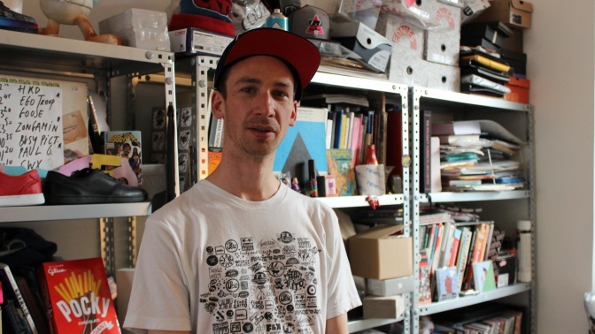 DJ Feadz in the Ed Banger office